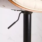Set di 2 sgabelli da bar girevoli a 360°, regolabili in altezza, da bancone, sedia da pranzo, sgabello da pub, cucina, noce+nero/beige - ModernLuxe