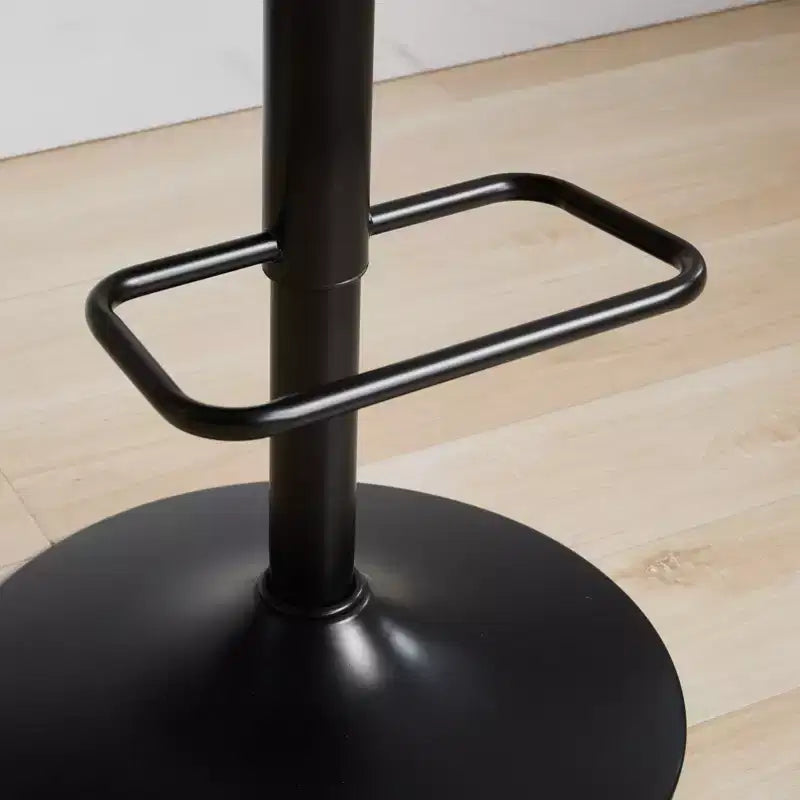 Set di 2 sgabelli da bar girevoli a 360°, regolabili in altezza, da bancone, sedia da pranzo, sgabello da pub, cucina, noce+nero/beige - ModernLuxe