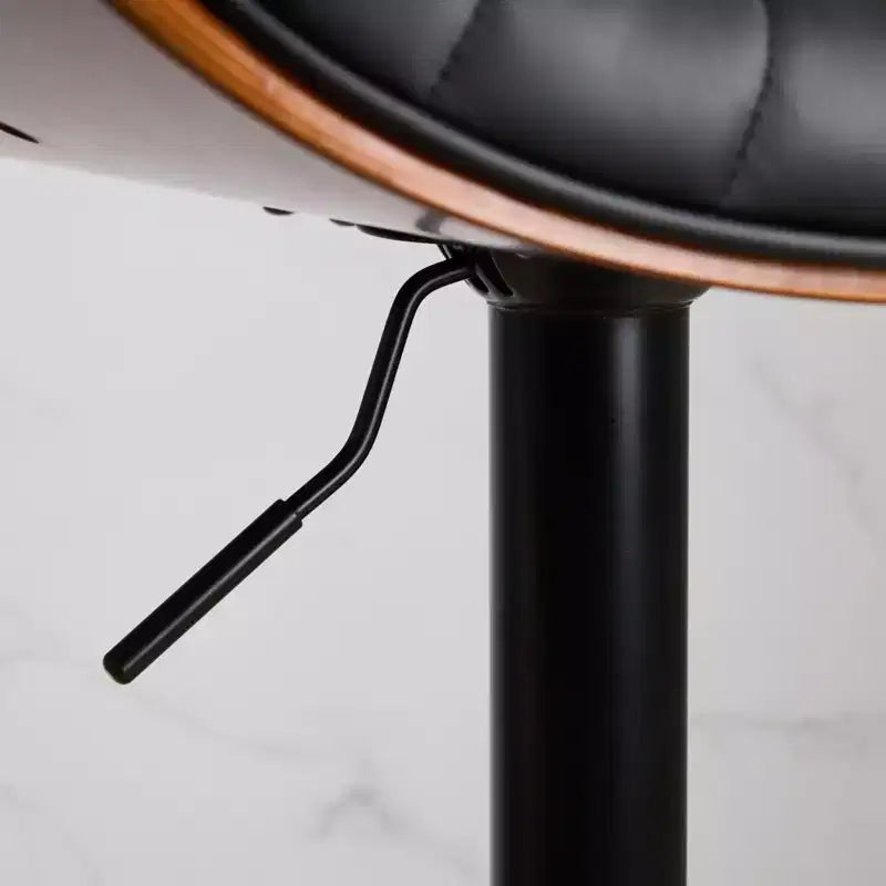 Set di 2 sgabelli da bar girevoli a 360°, regolabili in altezza, da bancone, sedia da pranzo, sgabello da pub, cucina, noce+nero/beige - ModernLuxe