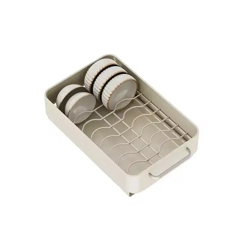 Scolapiatti, cassetto estraibile per mobile da cucina, scolapiatti e ciotole in metallo estraibile, ripiano portaoggetti per bagno e soggiorno