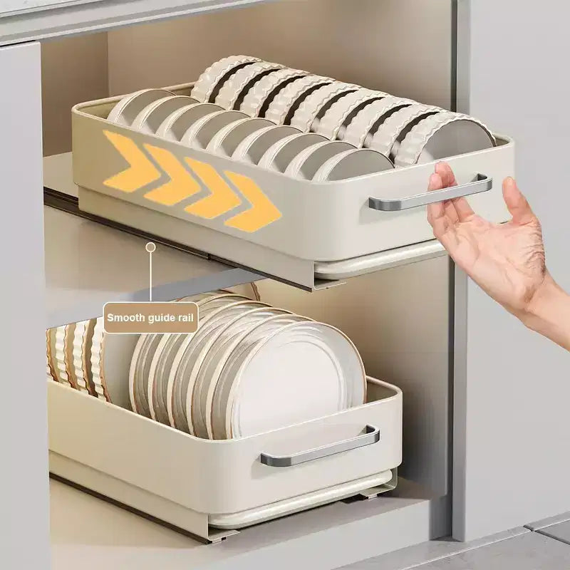 Scolapiatti, cassetto estraibile per mobile da cucina, scolapiatti e ciotole in metallo estraibile, ripiano portaoggetti per bagno e soggiorno