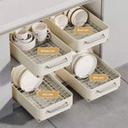 Scolapiatti, cassetto estraibile per mobile da cucina, scolapiatti e ciotole in metallo estraibile, ripiano portaoggetti per bagno e soggiorno