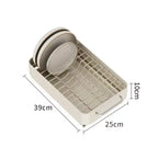 Scolapiatti, cassetto estraibile per mobile da cucina, scolapiatti e ciotole in metallo estraibile, ripiano portaoggetti per bagno e soggiorno