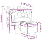 vidaXL Poltrona con Poggiapiedi - Design in Similpelle Argento - Ideale per Soggiorno, Camera da Letto o Ufficio