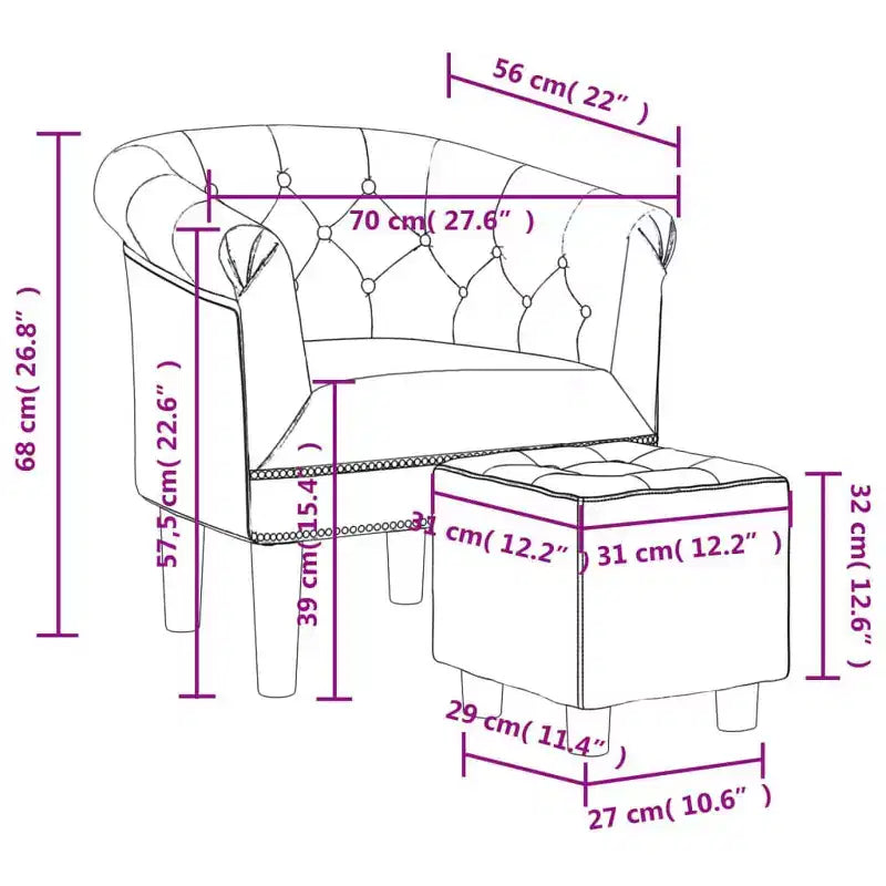 vidaXL Poltrona con Poggiapiedi - Design in Similpelle Argento - Ideale per Soggiorno, Camera da Letto o Ufficio
