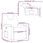 Poltrona reclinabile massaggiante vidaXL Power Lift - Reclinazione manuale, massaggio vibrante, portabicchieri, similpelle, funzione alzapersona elettrica, grigio