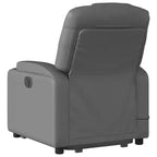 Poltrona reclinabile massaggiante vidaXL Power Lift - Reclinazione manuale, massaggio vibrante, portabicchieri, similpelle, funzione alzapersona elettrica, grigio