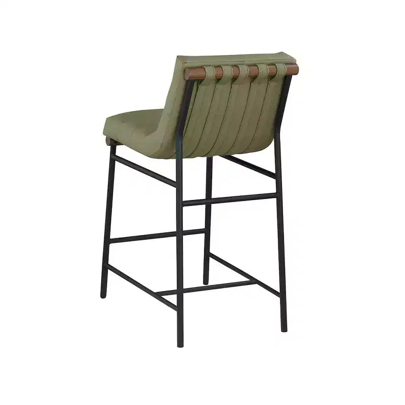 Meridian Furniture, Sgabello da bancone Burke in ecopelle verde