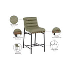 Meridian Furniture, Sgabello da bancone Burke in ecopelle verde
