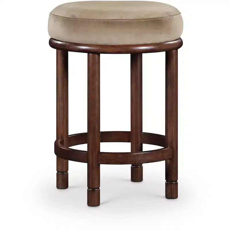 Meridian Furniture,Monette Beige Velvet Counter Stool