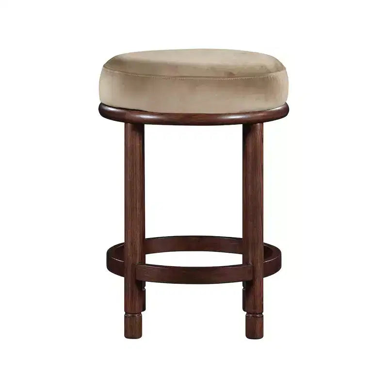 Meridian Furniture, Sgabello da bancone Monette in velluto beige