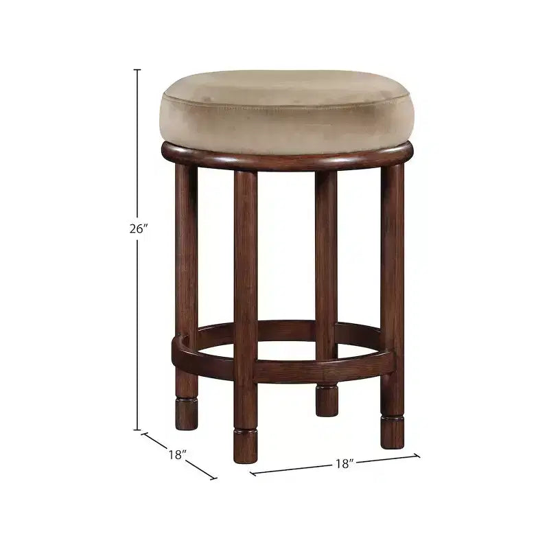 Meridian Furniture, Sgabello da bancone Monette in velluto beige