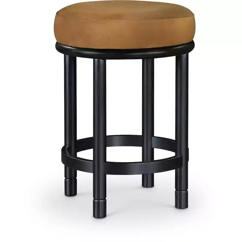 Meridian Furniture,Monette Saddle Velvet Counter Stool