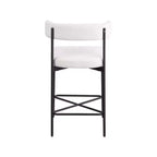 Meridian Furniture, Sgabello Rivage crema in tessuto testurizzato di lino resistente, set da 2