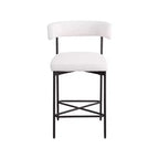 Meridian Furniture, Sgabello Rivage crema in tessuto testurizzato di lino resistente, set da 2