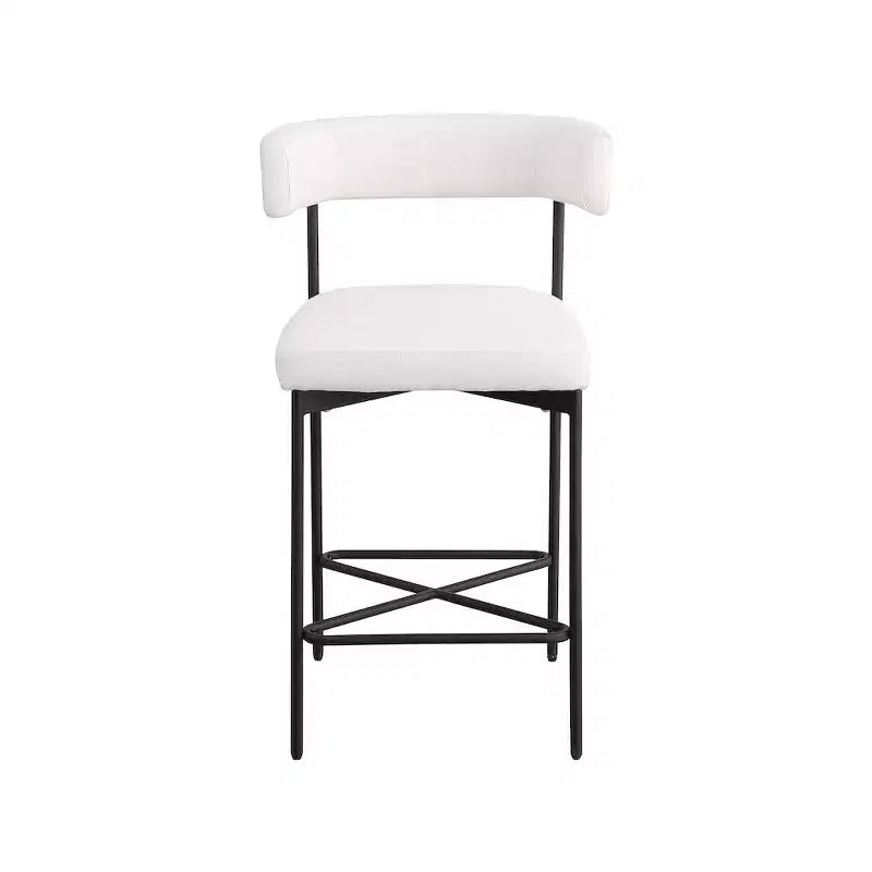 Meridian Furniture, Sgabello Rivage crema in tessuto testurizzato di lino resistente, set da 2
