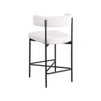 Meridian Furniture, Sgabello Rivage crema in tessuto testurizzato di lino resistente, set da 2