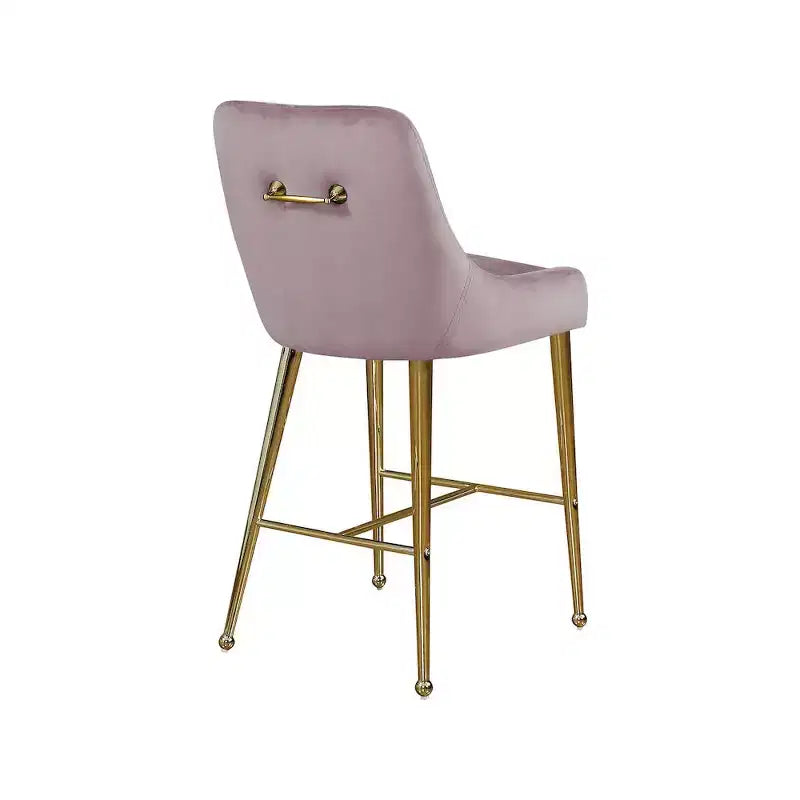 Meridian Furniture, Sgabello Owen in Velluto Rosa, Set da 2