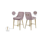 Meridian Furniture, Sgabello Owen in Velluto Rosa, Set da 2