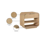 Meridian Furniture, Comodino Windsor in legno di gomma naturale