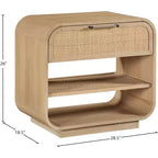 Meridian Furniture, Comodino Windsor in legno di gomma naturale