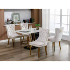 Okak Sedie da Pranzo Moderne Comode Set da 2, Sedie da Cucina con Rivestimento in Velluto Trapuntato, Gambe in Metallo Cromato Inossidabile e Dettaglio Chiodato
