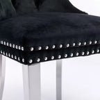Okak Sedie da Pranzo Moderne Comode Set da 2, Sedie da Cucina con Rivestimento in Velluto Trapuntato, Gambe in Metallo Cromato Inossidabile e Dettaglio Chiodato