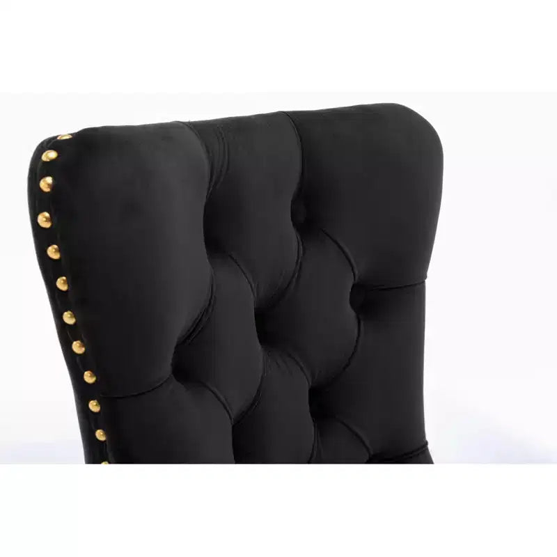 Okak Sedie da Pranzo Moderne Comode Set da 2, Sedie da Cucina con Rivestimento in Velluto Trapuntato, Gambe in Metallo Cromato Inossidabile e Dettaglio Chiodato