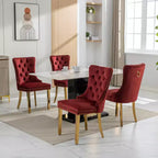 Okak Sedie da Pranzo Moderne Comode Set da 2, Sedie da Cucina con Rivestimento in Velluto Trapuntato, Gambe in Metallo Cromato Inossidabile e Dettaglio Chiodato