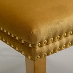 Okak Sedie da Pranzo Moderne Comode Set da 2, Sedie da Cucina con Rivestimento in Velluto Trapuntato, Gambe in Metallo Cromato Inossidabile e Dettaglio Chiodato