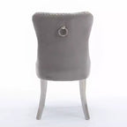 Okak Sedie da Pranzo Moderne Comode Set da 2, Sedie da Cucina con Rivestimento in Velluto Trapuntato, Gambe in Metallo Cromato Inossidabile e Dettaglio Chiodato