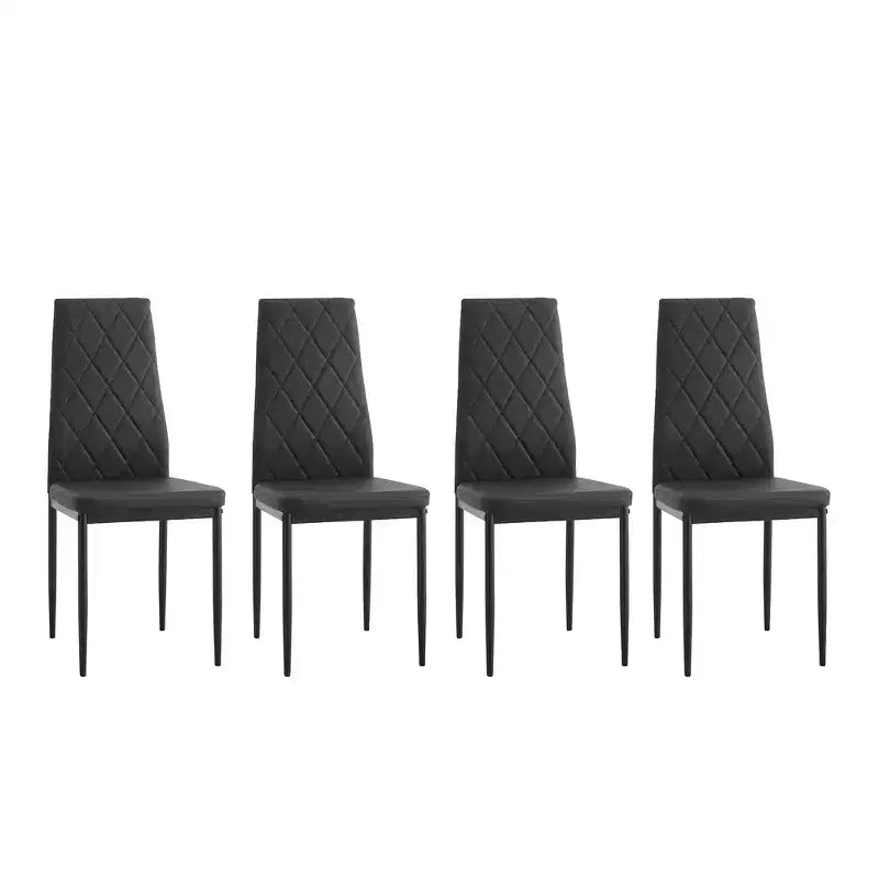 Okak Set di 4 Sedie da Pranzo in Stile Moderno, Comode Sedie Laterali da Cucina con Rivestimento in Pelle PU e Gambe Cromate Argento per Tavolo da Pranzo