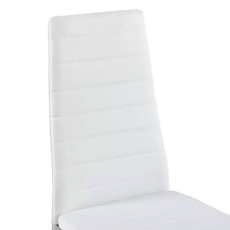 Okak Set di 4 Sedie da Pranzo in Stile Moderno, Comode Sedie Laterali da Cucina con Rivestimento in Pelle PU e Gambe Cromate Argento per Tavolo da Pranzo