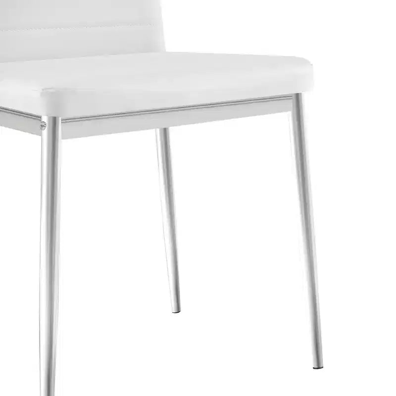 Okak Set di 4 Sedie da Pranzo in Stile Moderno, Comode Sedie Laterali da Cucina con Rivestimento in Pelle PU e Gambe Cromate Argento per Tavolo da Pranzo