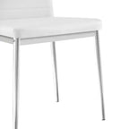 Okak Set di 4 Sedie da Pranzo in Stile Moderno, Comode Sedie Laterali da Cucina con Rivestimento in Pelle PU e Gambe Cromate Argento per Tavolo da Pranzo