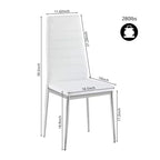 Okak Set di 4 Sedie da Pranzo in Stile Moderno, Comode Sedie Laterali da Cucina con Rivestimento in Pelle PU e Gambe Cromate Argento per Tavolo da Pranzo