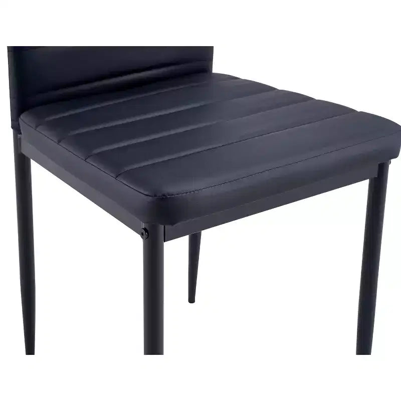 Okak Set di 4 Sedie da Pranzo in Stile Moderno, Comode Sedie Laterali da Cucina con Rivestimento in Pelle PU e Gambe Cromate Argento per Tavolo da Pranzo