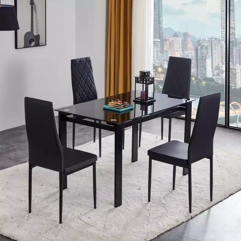 Okak Set di 4 Sedie da Pranzo in Stile Moderno, Comode Sedie Laterali da Cucina con Rivestimento in Pelle PU e Gambe Cromate Argento per Tavolo da Pranzo