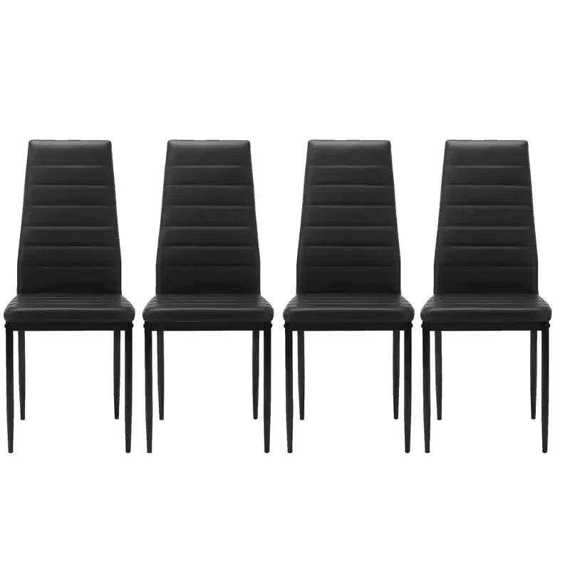 Okak Set di 4 Sedie da Pranzo in Stile Moderno, Comode Sedie Laterali da Cucina con Rivestimento in Pelle PU e Gambe Cromate Argento per Tavolo da Pranzo