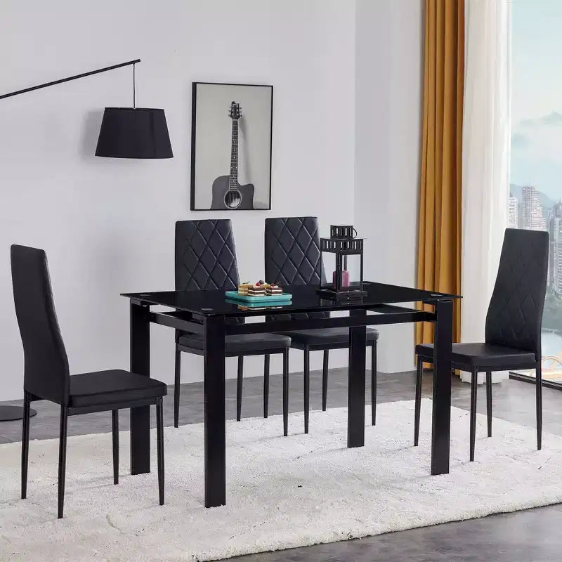 Okak Set di 4 Sedie da Pranzo in Stile Moderno, Comode Sedie Laterali da Cucina con Rivestimento in Pelle PU e Gambe Cromate Argento per Tavolo da Pranzo