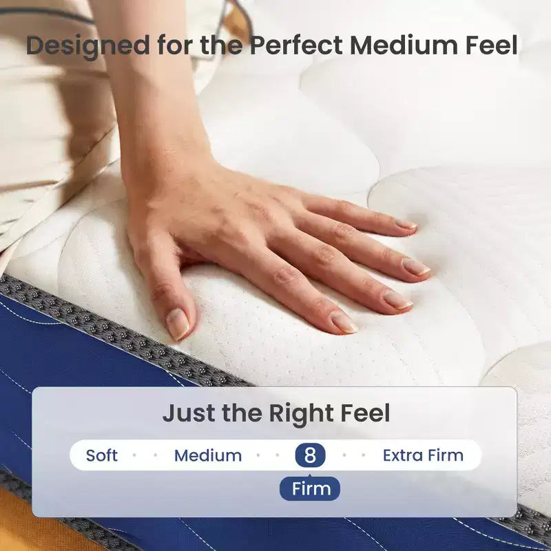 Materasso Ibrido Swedrea a Molle Insacchettate in Gel Memory Foam Rigido Certificato CertiPUR-US, OEKO-TEX, SGS, Bianco