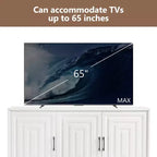 Mobile TV moderno CLIHOME per TV fino a 65 pollici, Consolle mobile da intrattenimento con 2 ampi spazi portaoggetti