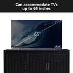 Mobile TV moderno CLIHOME per TV fino a 65 pollici, Consolle mobile da intrattenimento con 2 ampi spazi portaoggetti