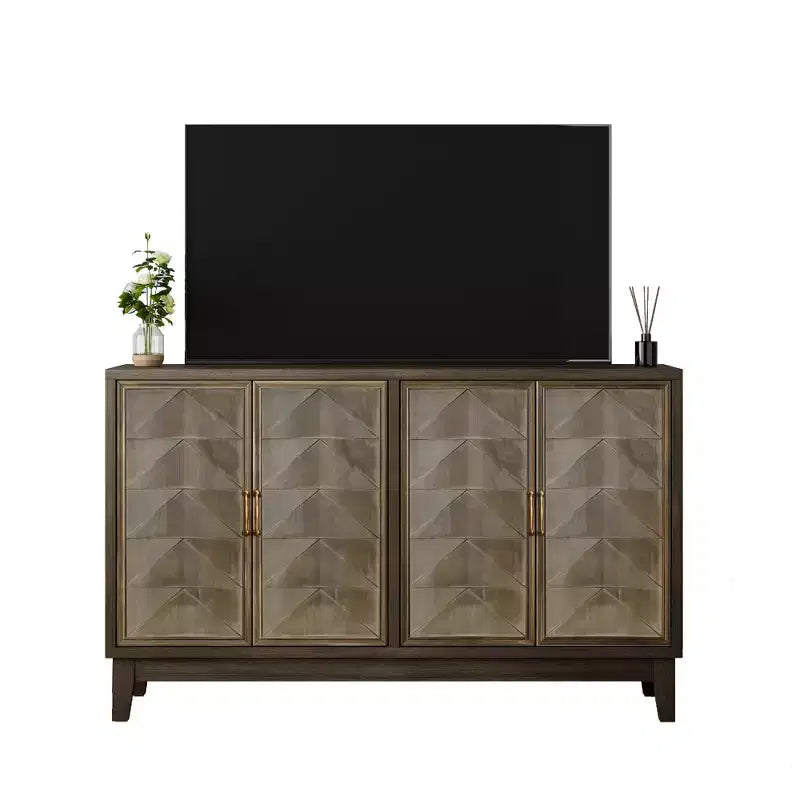 GDFStudio Gragas Madia Contenitore Vintage da 140 cm con 4 Ante e Ripiani Regolabili