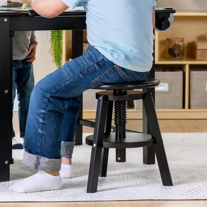 Sgabello regolabile in legno per tavolo da disegno Guidecraft - Sedia da disegno per bambini, 40-45 cm | Sgabello girevole per bambini per studio d'arte, seduta per aula