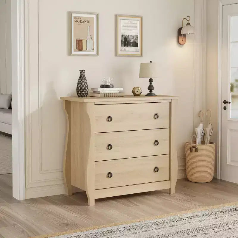 Cassettiera Garvee a 3 cassetti per camera da letto, cassettiera alta 74,4 cm con contenitore indipendente, cassettiera in legno per soggiorno