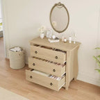 Cassettiera Garvee a 3 cassetti per camera da letto, cassettiera alta 74,4 cm con contenitore indipendente, cassettiera in legno per soggiorno