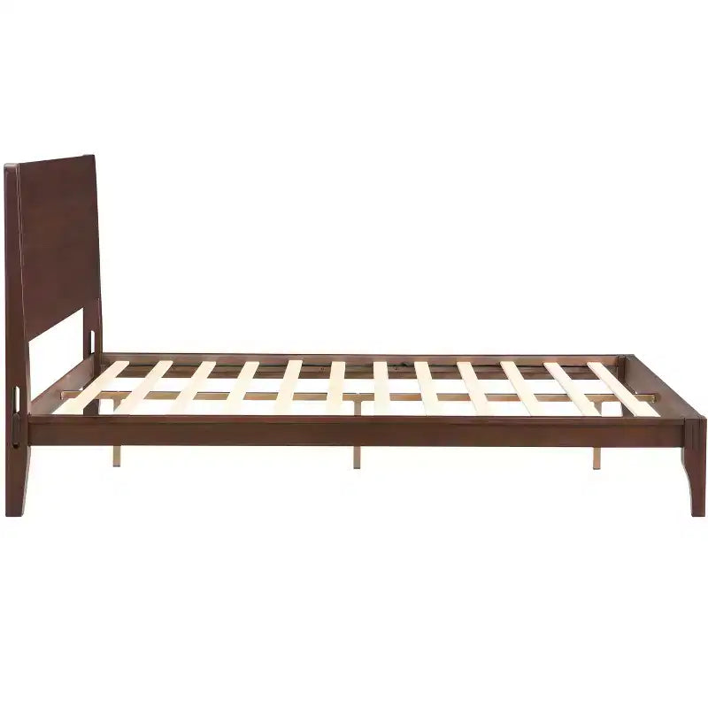 Letto a piattaforma in bambù Merax Mid-Century Modern con testiera e supporto in metallo