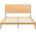 Letto a piattaforma in bambù Merax Mid-Century Modern con testiera e supporto in metallo