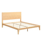 Letto a piattaforma in bambù Merax Mid-Century Modern con testiera e supporto in metallo